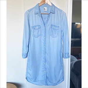 Blue Denim Style Long Shirt (Dress)